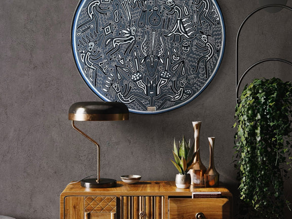 "EL SILENCIO DEL VENADO SAGRADO" AHCT808059 - TATEHUARI, arte huichol