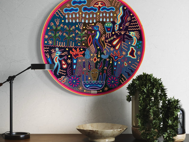 "LA LLUVIA DEL ESPIRITU" AHCT808058 - TATEHUARI, arte huichol