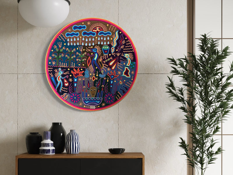 "LA LLUVIA DEL ESPIRITU" AHCT808058 - TATEHUARI, arte huichol