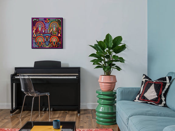 "EL GUARDIAN DEL CAMINO SAGRADO" AHCT606056 - TATEHUARI, arte huichol