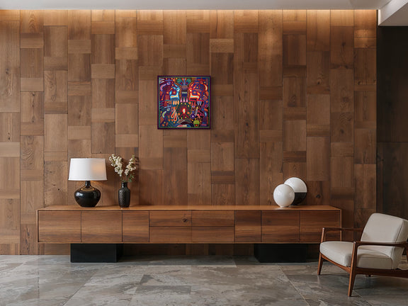 "FUEGO DE LOS DOS ESPIRITUS" AHCT606061 - TATEHUARI, arte huichol