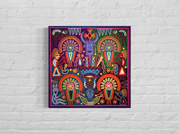 "EL GUARDIAN DEL CAMINO SAGRADO" AHCT606056 - TATEHUARI, arte huichol