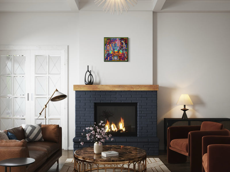 "OFRENDA AL FUEGO SAGRADO"  AHCT606050 - TATEHUARI, arte huichol