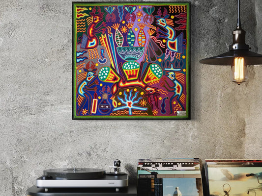 "OFRENDA AL FUEGO SAGRADO"  AHCT606050 - TATEHUARI, arte huichol