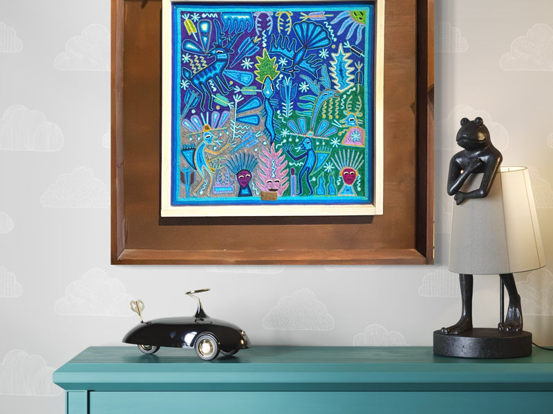 "EL CORAZON DEL FUEGO" AHCT606060 - TATEHUARI, arte huichol