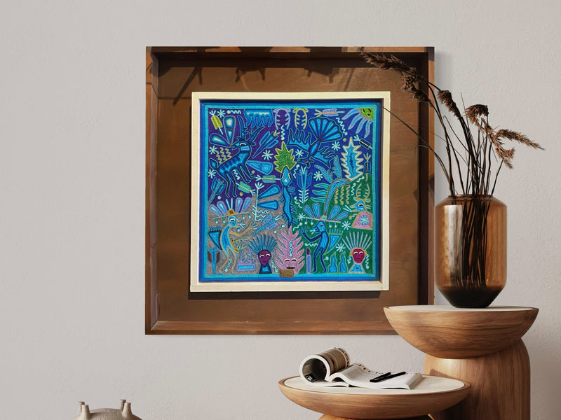 "EL CORAZON DEL FUEGO" AHCT606060 - TATEHUARI, arte huichol