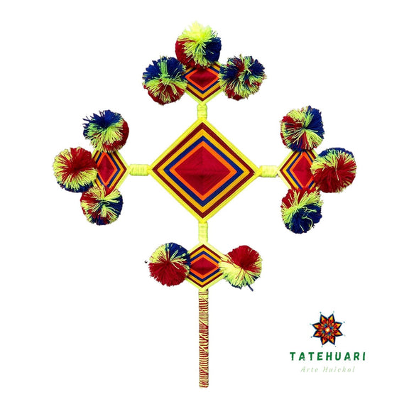 Ojos de Dios 5 Puntos Grande - OD02 - TATEHUARI, arte huichol