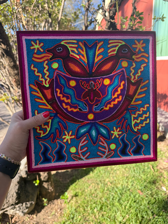 "OFRENDA DEL ESPIRITU DEL VENADO" AHCT3030108 - TATEHUARI, arte huichol