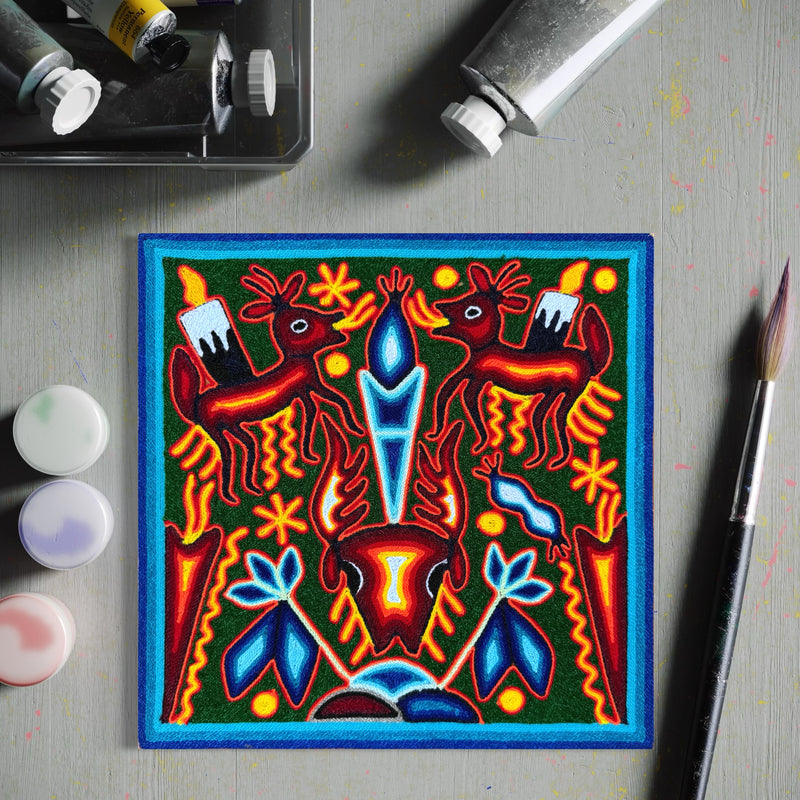 “GUARDIANES DEL FUEGO SAGRADO” AHCT30301010 - TATEHUARI, arte huichol