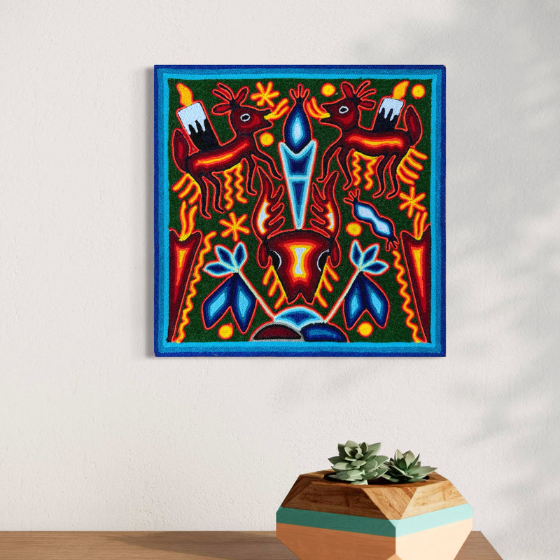 “GUARDIANES DEL FUEGO SAGRADO” AHCT30301010 - TATEHUARI, arte huichol