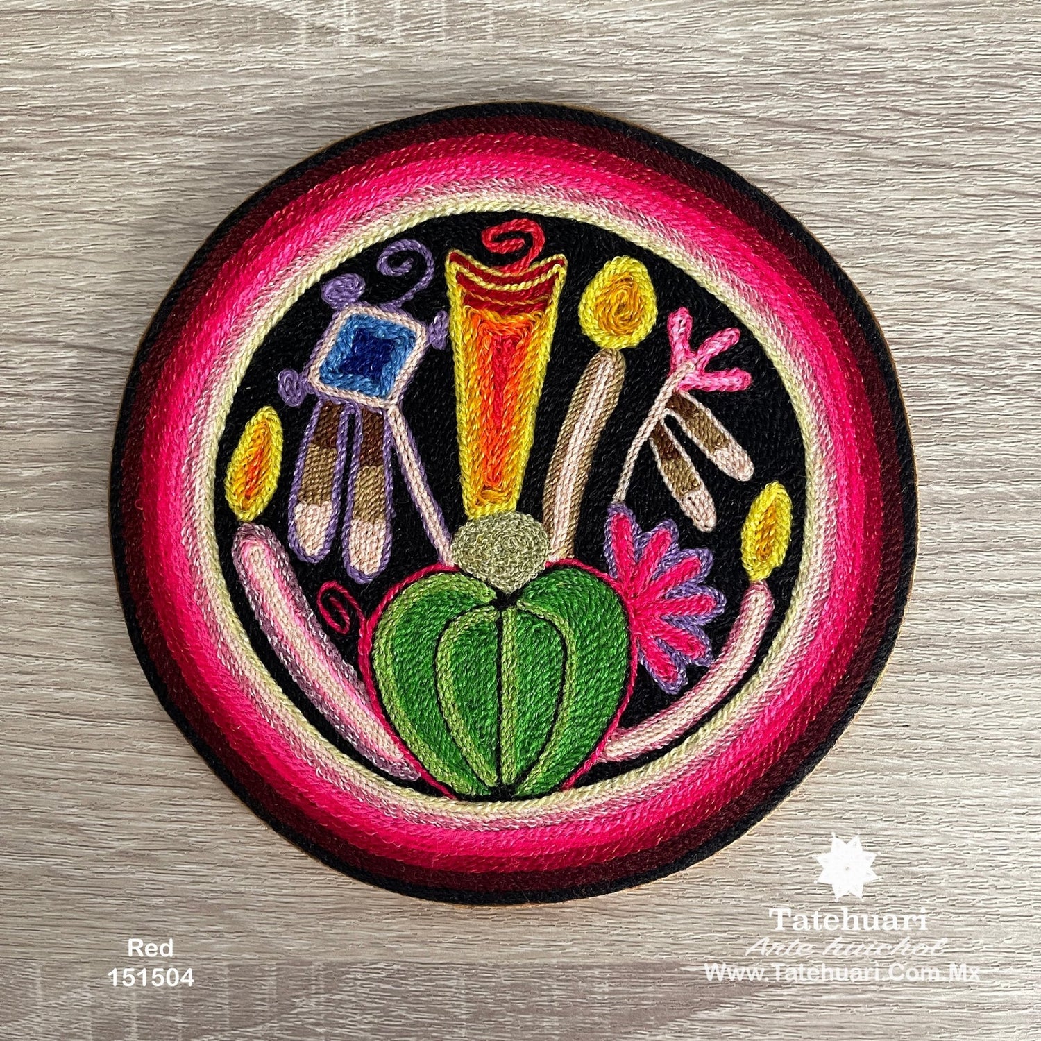 Cuadro o Tabla de Estambre 15 X 15 cms - TATEHUARI, arte huichol