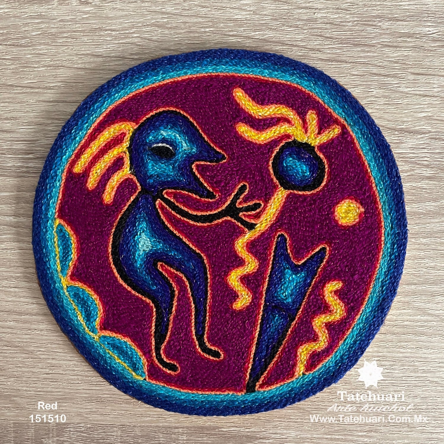 Cuadro o Tabla de Estambre 15 X 15 cms - TATEHUARI, arte huichol