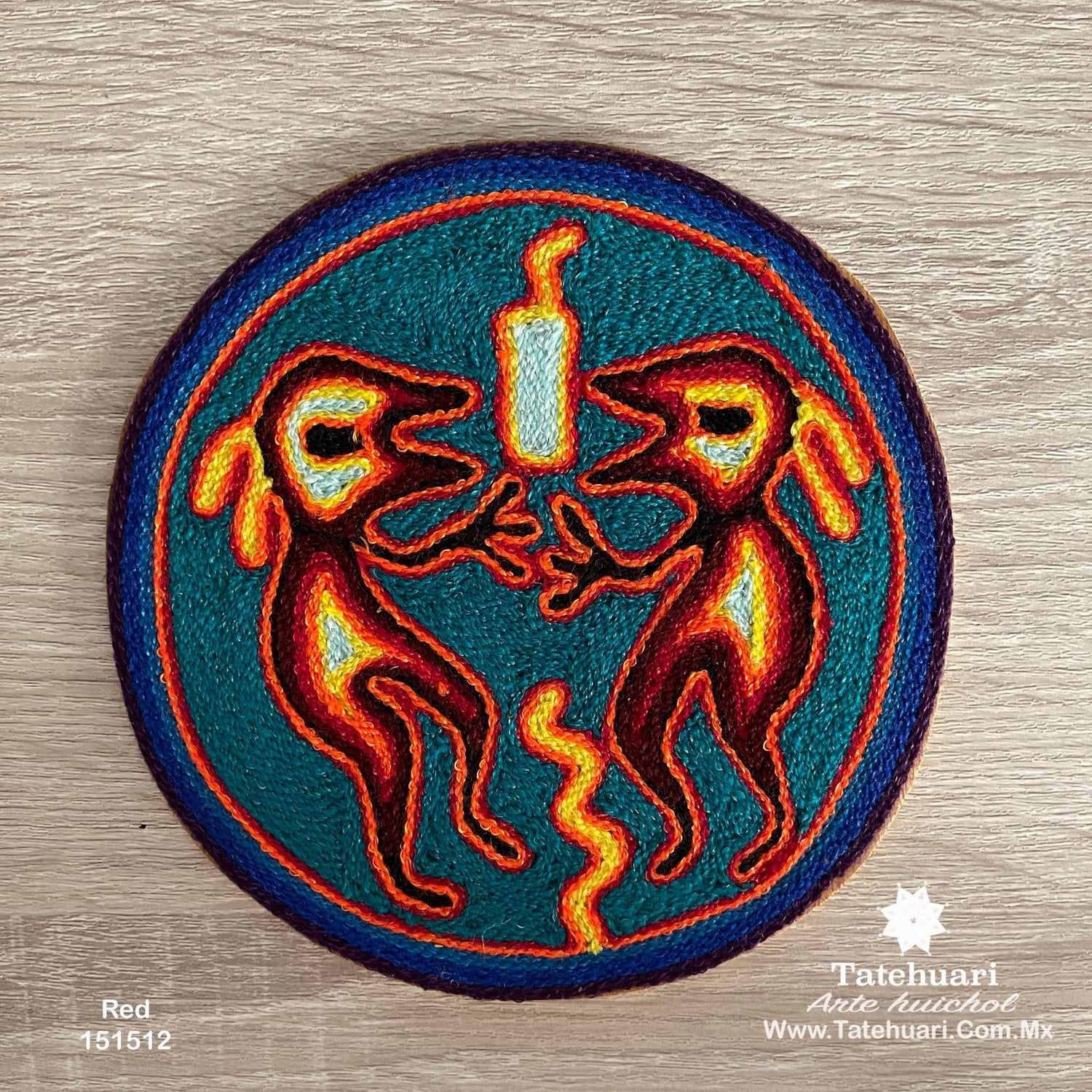 Cuadro o Tabla de Estambre 15 X 15 cms - TATEHUARI, arte huichol