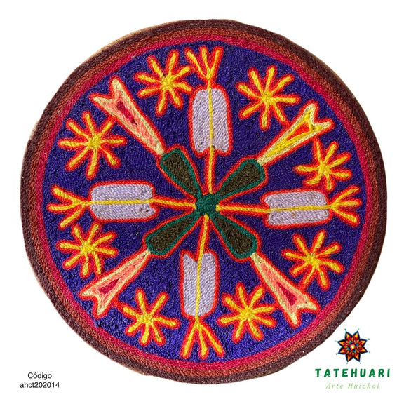 Cuadro  20 cms redondo CUADEST12 - TATEHUARI, arte huichol