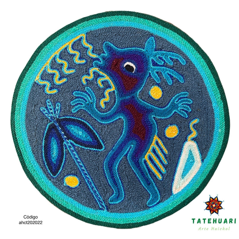 Cuadro 20 cms redondo CUADEST06 - TATEHUARI, arte huichol