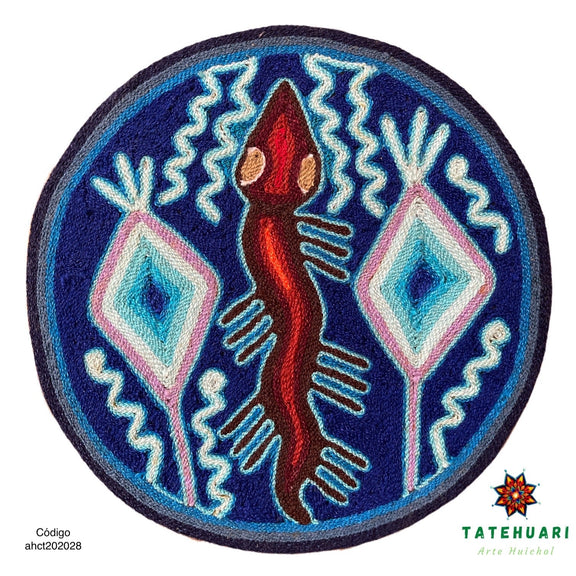 Cuadro 20 cms redondo CUADEST02 - TATEHUARI, arte huichol
