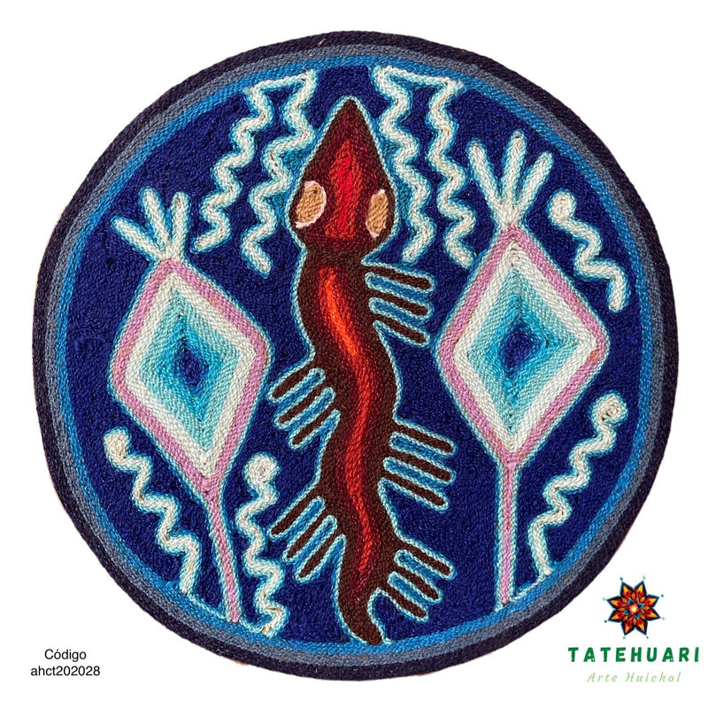 Cuadro 20 cms redondo CUADEST02 - TATEHUARI, arte huichol