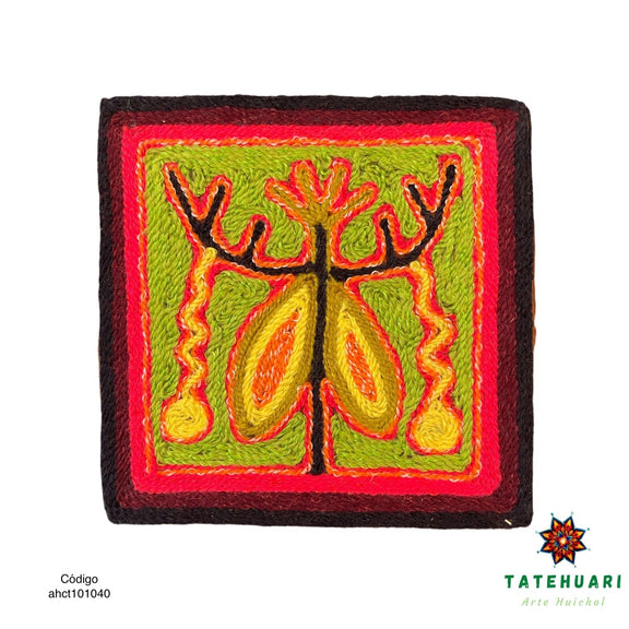 Cuadro o Tabla de Estambre 10 X 10 cms - TATEHUARI, arte huichol