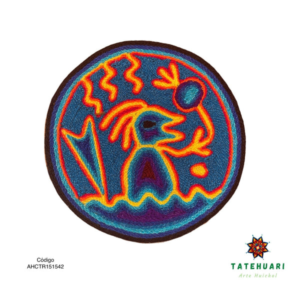 Cuadro o Tabla de Estambre 15 X 15 cms - TATEHUARI, arte huichol
