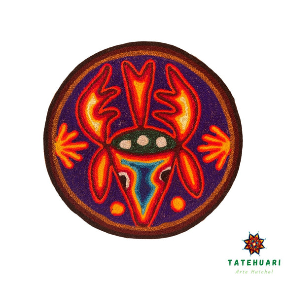Cuadro o Tabla de Estambre 15 X 15 cms - TATEHUARI, arte huichol