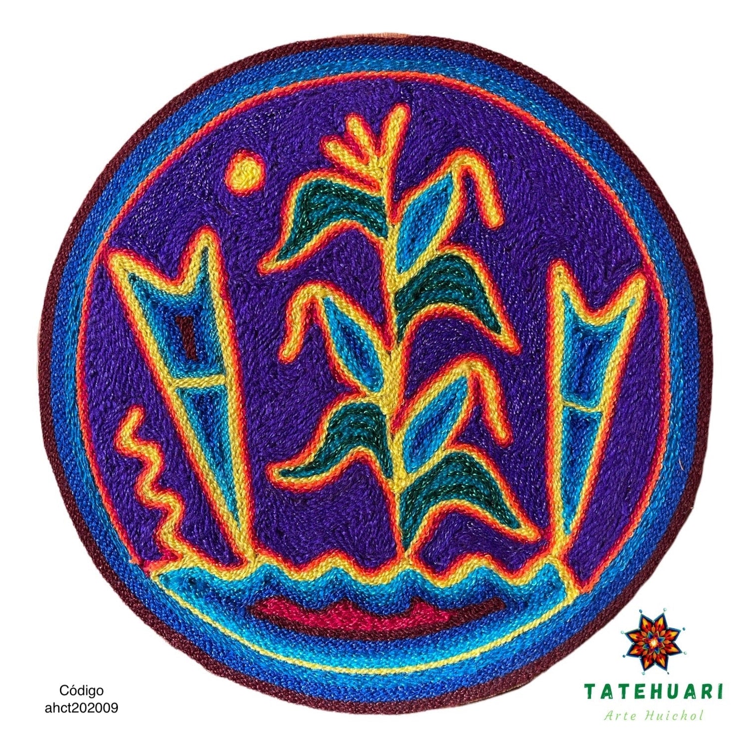 Cuadro 20 cms redondo CUADEST15 - TATEHUARI, arte huichol