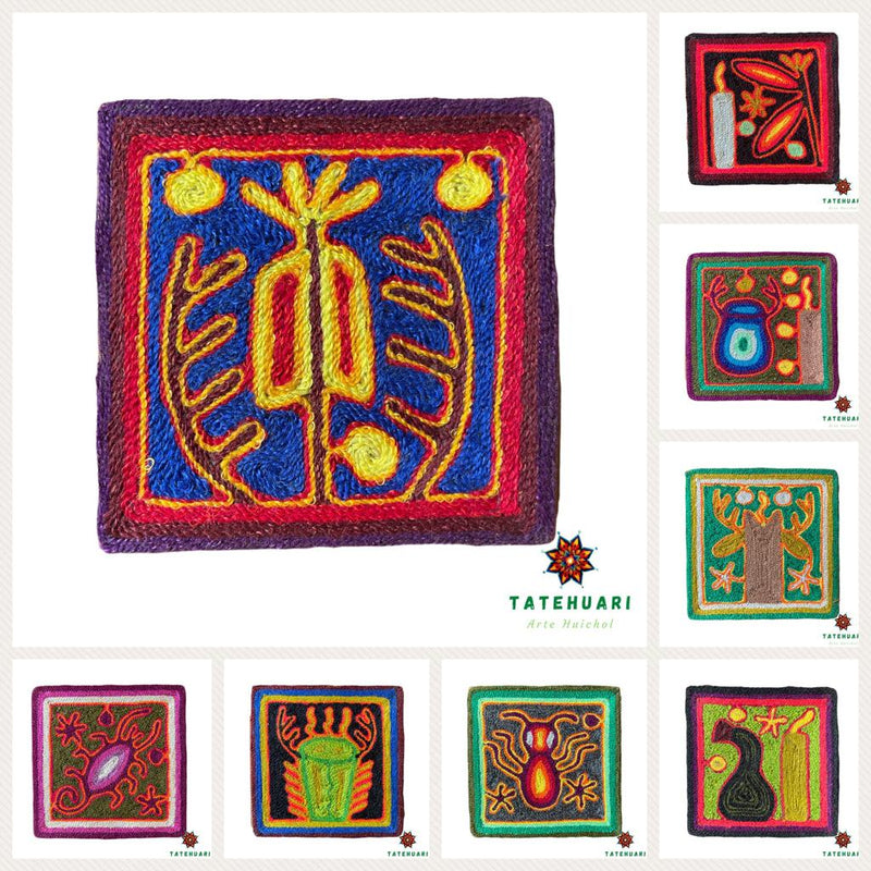 10 x 10 cm paintings - Huichol crafts