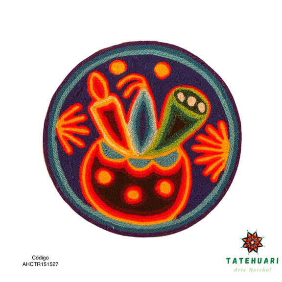 Cuadro o Tabla de Estambre 15 X 15 cms - TATEHUARI, arte huichol