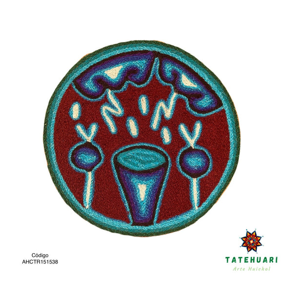 Cuadro o Tabla de Estambre 15 X 15 cms - TATEHUARI, arte huichol