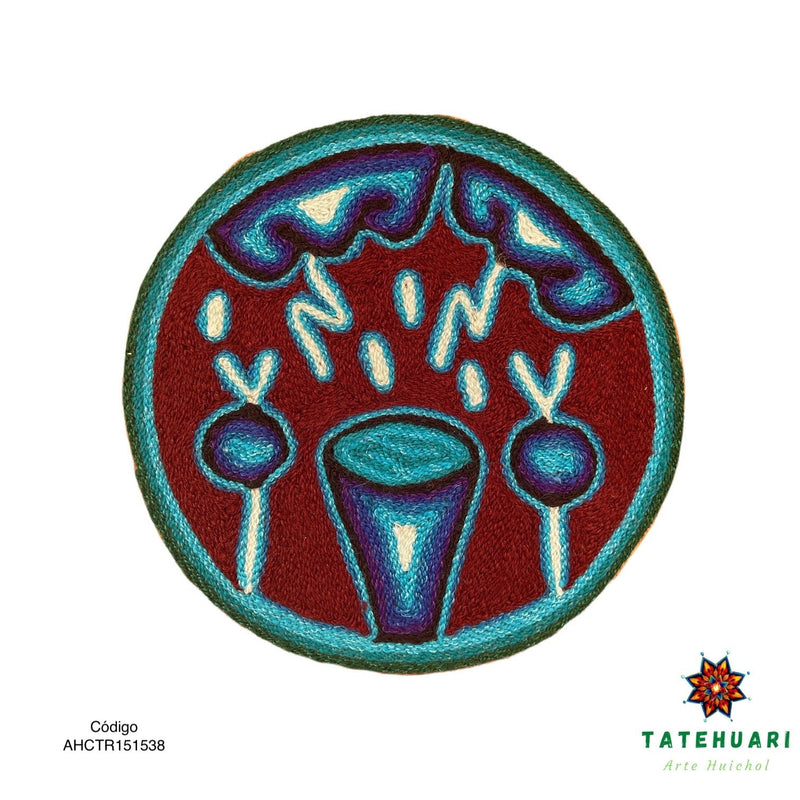 Cuadro o Tabla de Estambre 15 X 15 cms - TATEHUARI, arte huichol