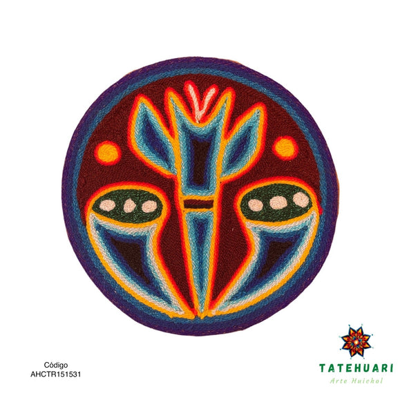Cuadro o Tabla de Estambre 15 X 15 cms - TATEHUARI, arte huichol