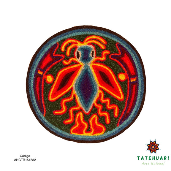 Cuadro o Tabla de Estambre 15 X 15 cms - TATEHUARI, arte huichol